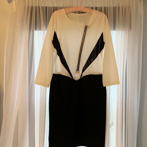 4 for $70.00. Knee length dress, Black & white, zipper detail, US size large. - Picture 1 of 7